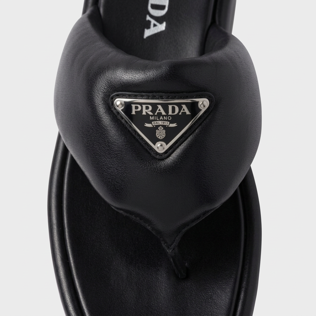 Super Flea Market+Prada+black leather sandals+super friend 6